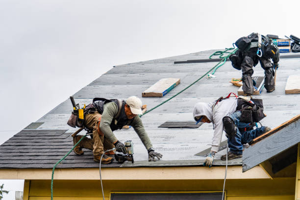 Professional Gutter Installation technician working in Kemah, TX